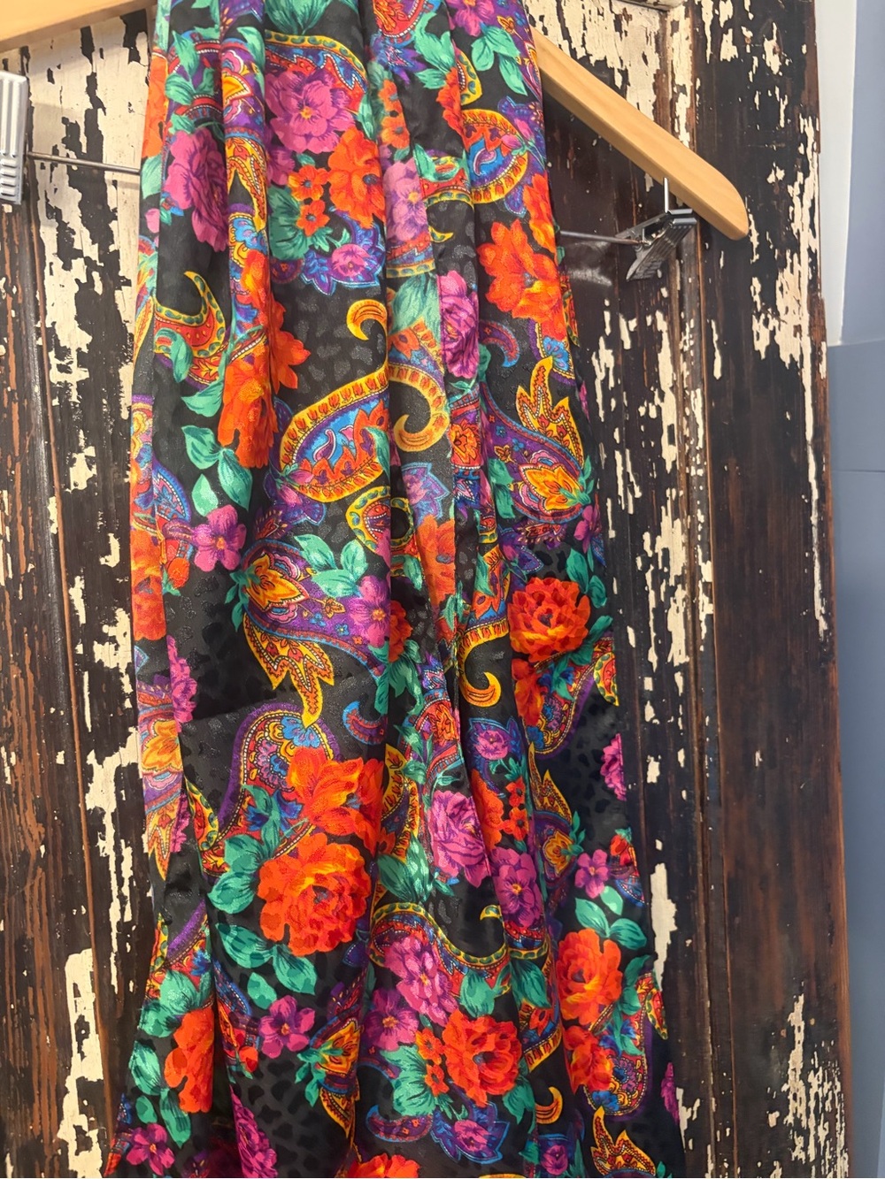 Vintage Vibrant Floral Paisley Scarf. Colorful. With original tag.
